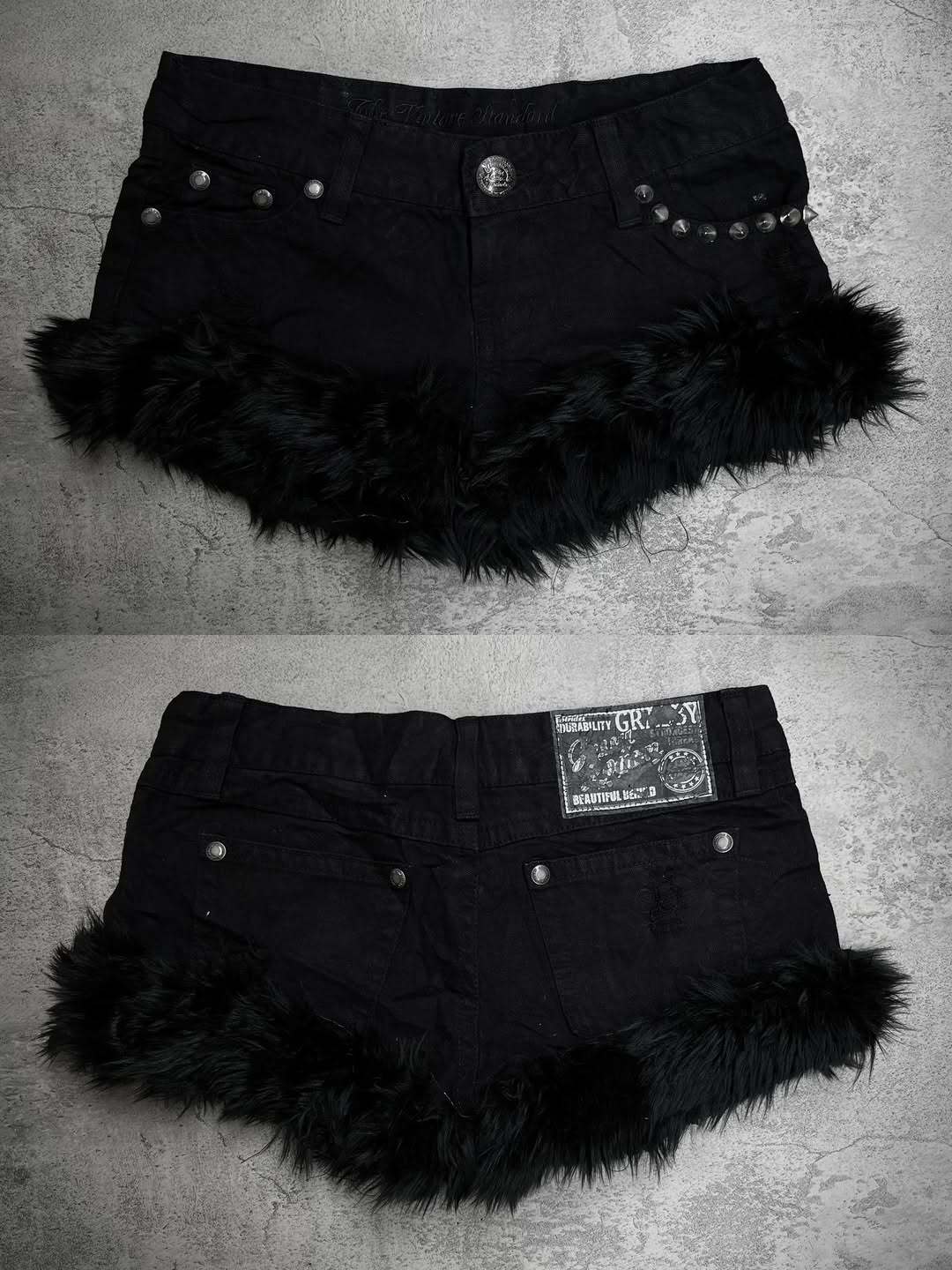 Dame Korte Jeans med fluffy kant Skovae