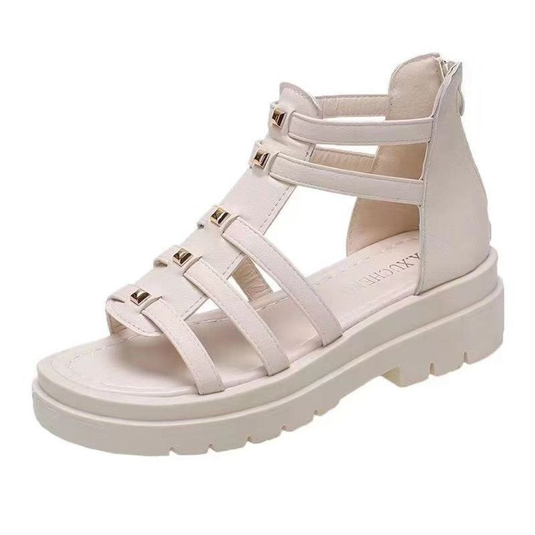 Dame nan gladiatoriske plateau sandals med polstret komfortfodbøjle, profileret plateau sål og baglynlås Skovae