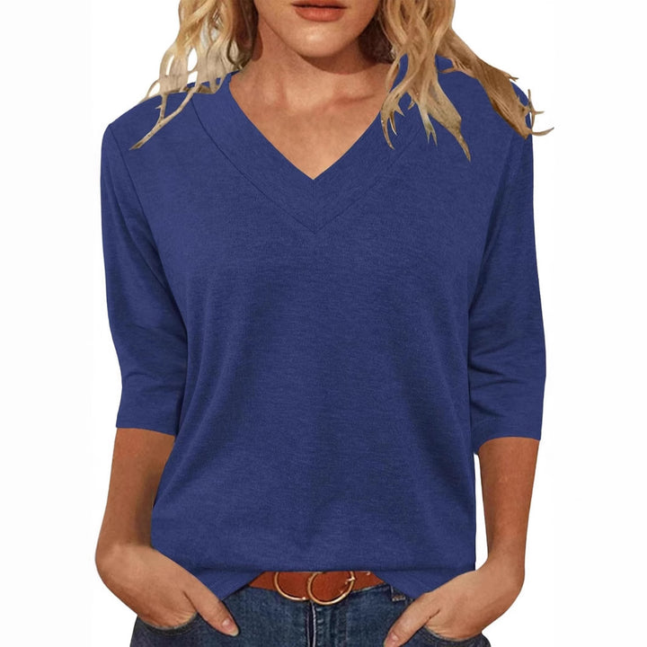 Dame Relaxed Fit V-Udskærings Top Stilla
