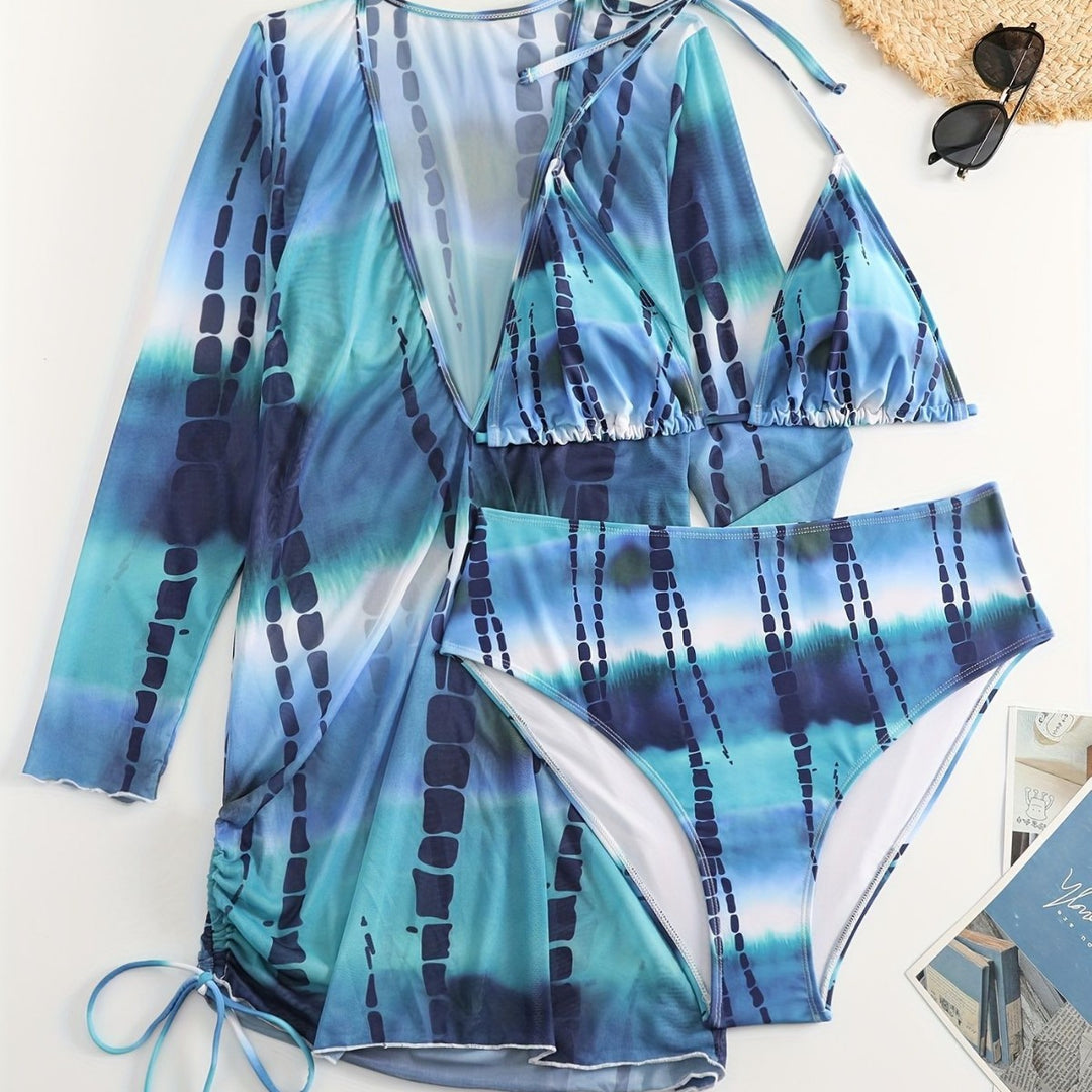 Dame Bikiniset med elegant omslagskjole Skovae