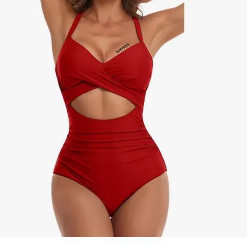 Dame Én-delt Bikini med moderigtig Cut-Out og Dyreprint Skovae
