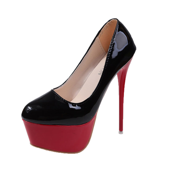 Dame Plateau-pumps med blankt overmateriale og højt stiletto-hæle Stilla