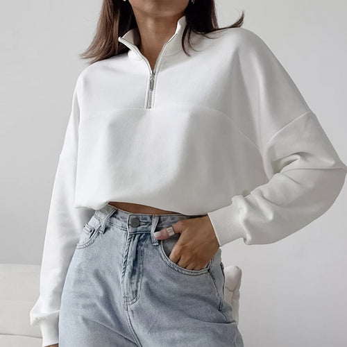 Damer Sporty Sweatshirt med lynlås Stilla