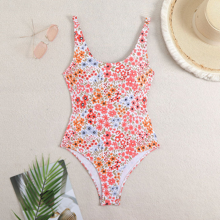 Femme Floral Print Éntiler Badedragt Stilla