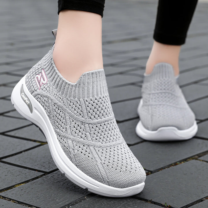 Dame Behagelige Strik-Sneakers med åndbar struktur og fleksibel sål Stilla