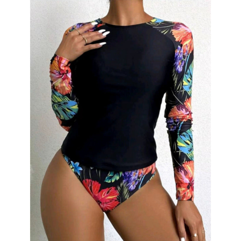 Dame Rashguard Sæt med blomsterærmer og høj UV-beskyttelse Stilla