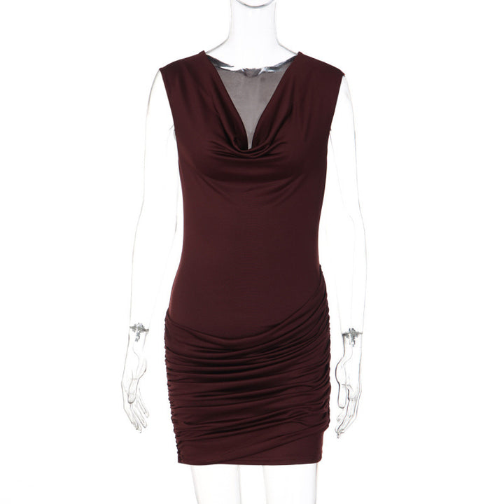 Damen Elegantes Wickelkleid mit raffinierten Rüschendetails und verführerischem V-Ausschnitt Skovae