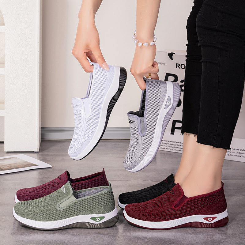 Dame Åndbare Fritidssko med elastisk Slip-On Design og komfortabel Sål Stilla