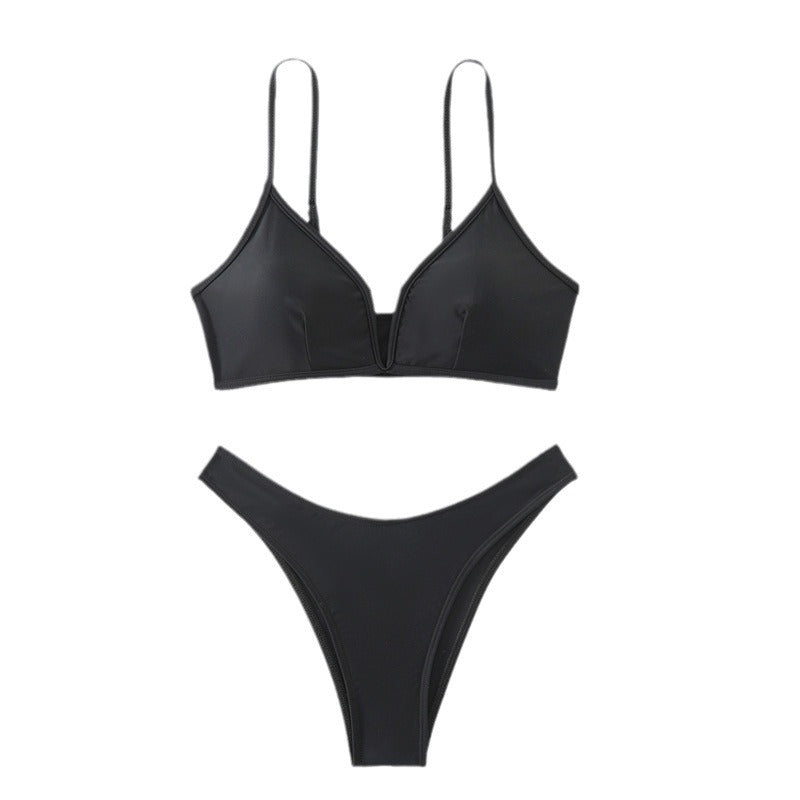 Dame Triangel-Bikini med justerbare stropper og høj benskær Stilla