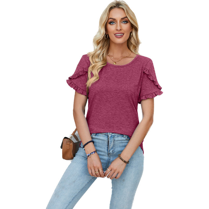 Damer casual T-shirt med ruffles detaljer Stilla