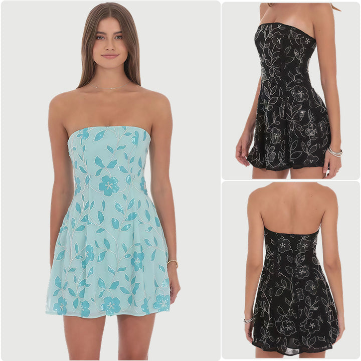 Damer casual kjole med blomstermønster og off-shoulder design Skovae