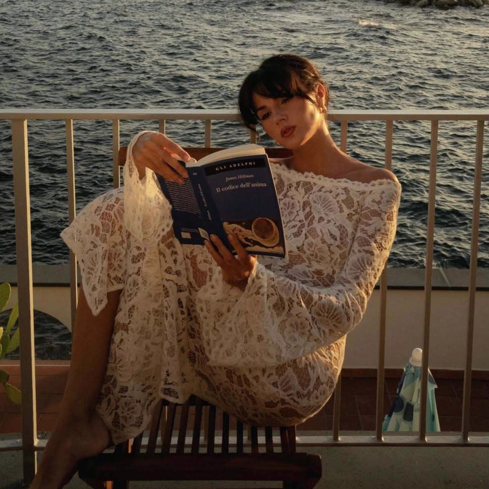 Dame blonde kjole med Off-Shoulder-design Skovae