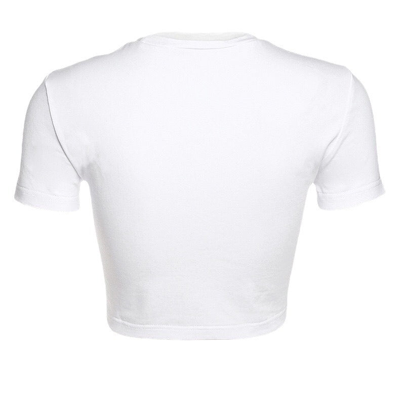 Dame Crop-T-Shirt med moderne snit og tætsiddende design Skovae