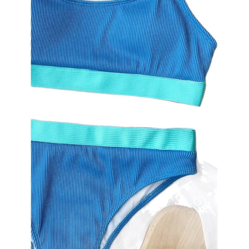 Dame Sporty bikini med bred talje og let ribstruktur Stilla