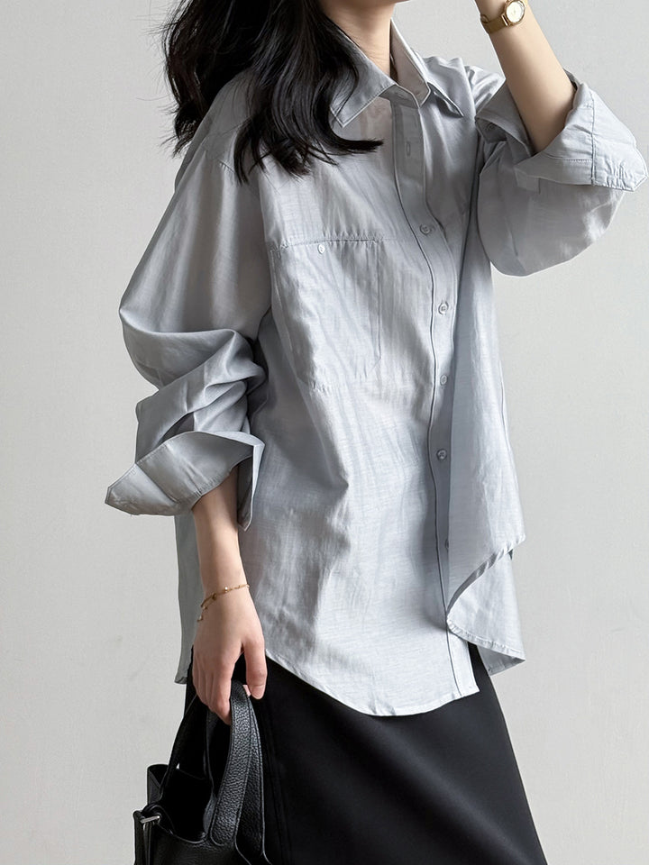 Damer afslappet skjorte blouse i let, åndbart materiale med løs pasform Stilla