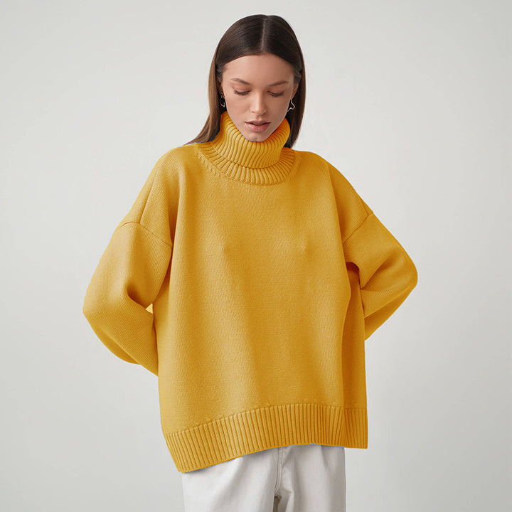 Dame Oversized Pullover med højstående krave Stilla