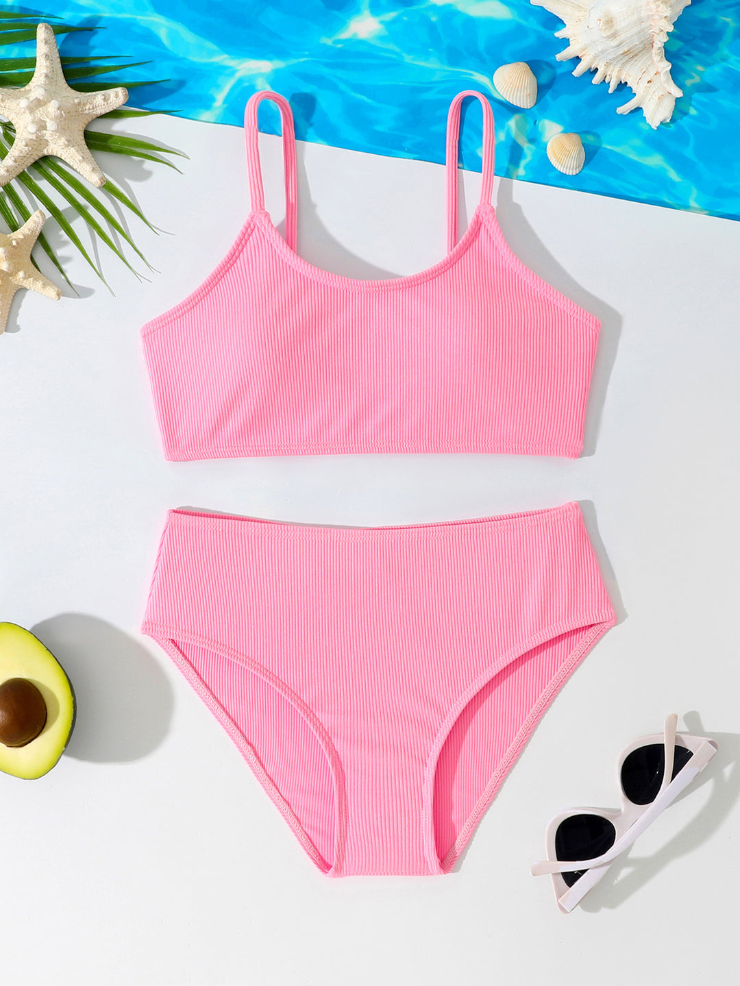 Dame Sport-Bikini-Sæt med højt udskårne trusser og smart rynkning Stilla