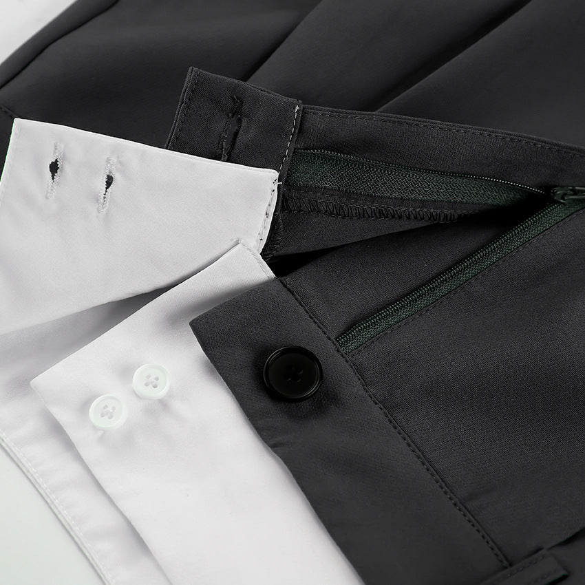 Dame elegante High-Waist Palazzo-bukser med bredt ben og dekorative folder Stilla