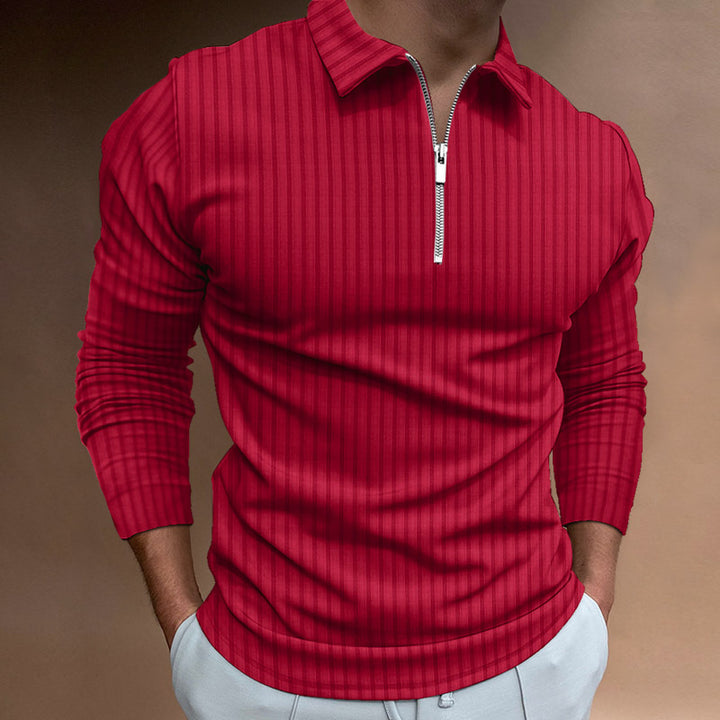 Herrer Langærmet Poloshirt med moderne Lynlås Stilla