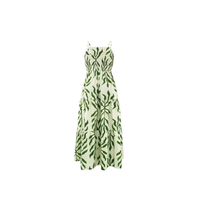 Dame lagdelt blomsterkjole maxi med justerbare spaghetti stropper Stilla