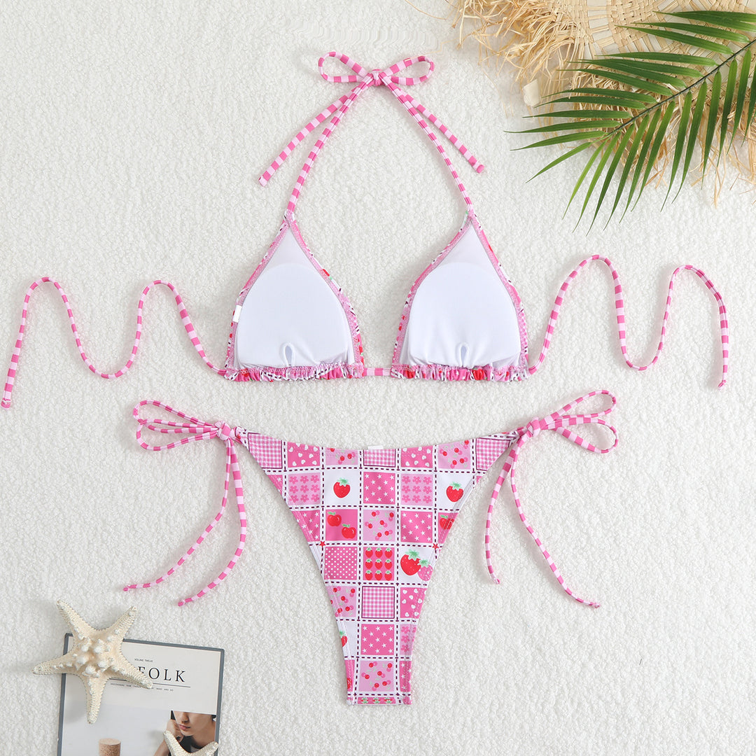 Dame Blomster Trekant Bikini Sæt Stilla