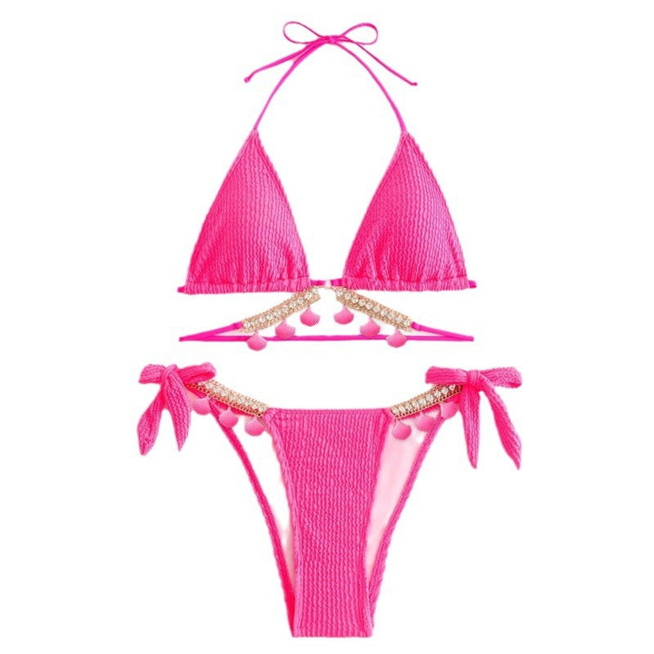 Dame Triangel-Bikini med dekorativt frynse-design Skovae