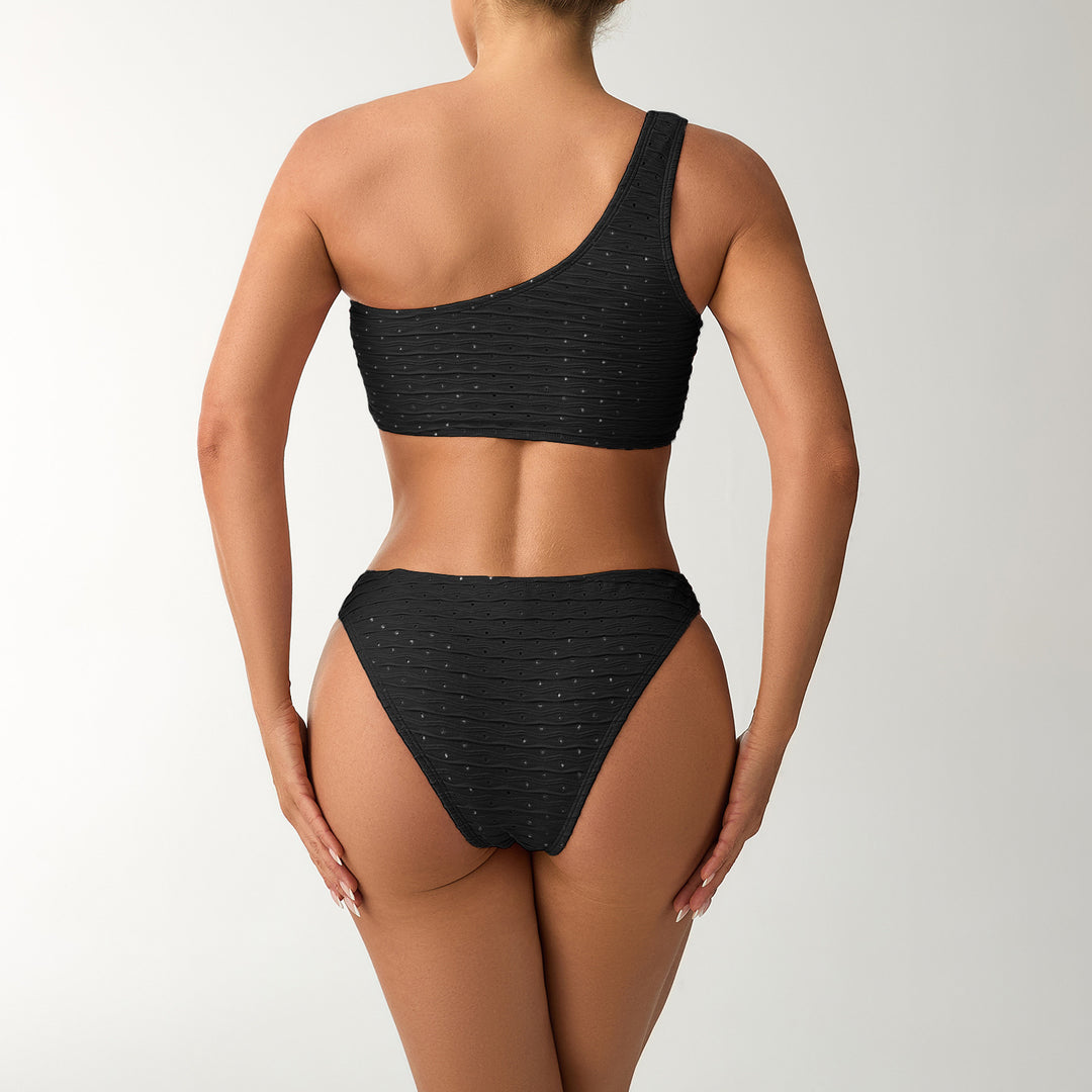Damer Ensidet Bandeau-Bikini med struktureret overflade Skovae
