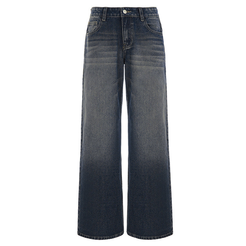 Dame størrelse Denim jeans i afslappet Chino stil med høj talje Skovae