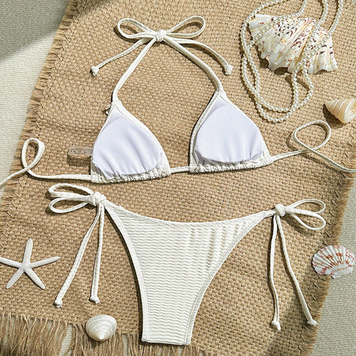 Dame triangel-bikini med dekorative musling-detaljer Skovae