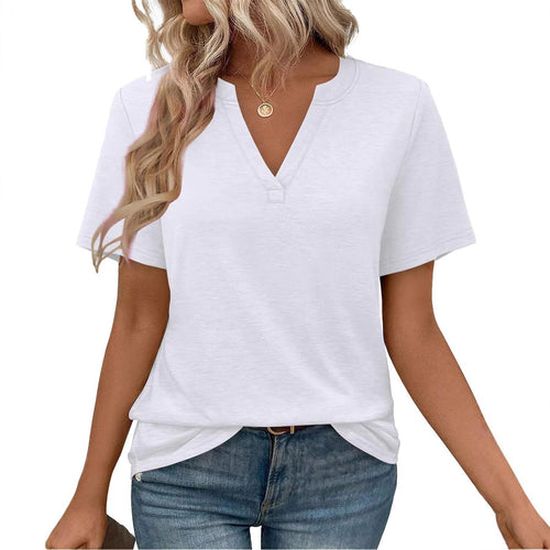 Dame Relaxed Fit V-Udskæring T-Shirt Stilla