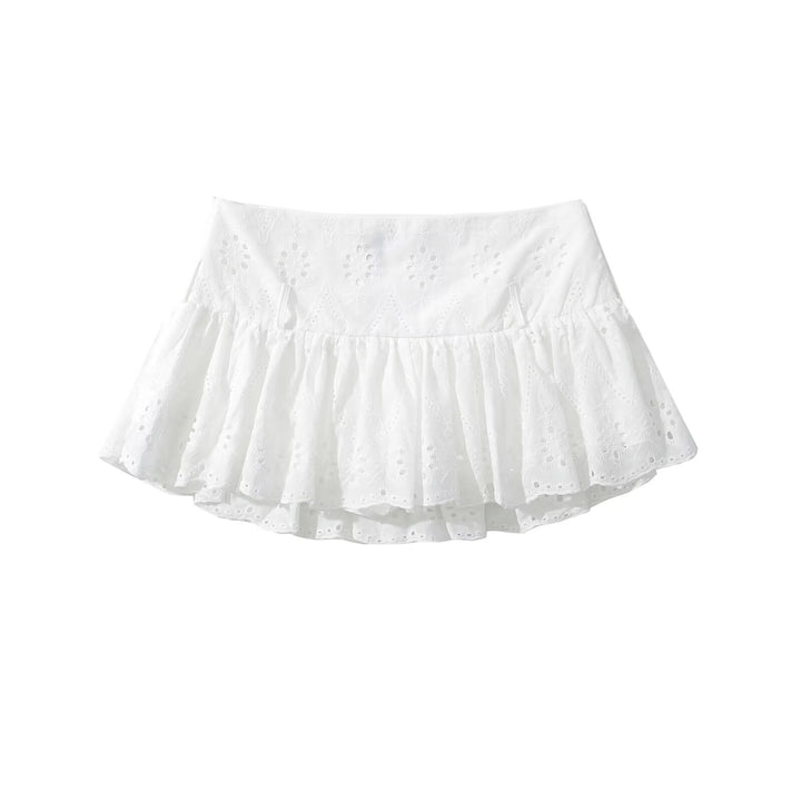 Femme Broderet Flæse Mini Skirt Stilla