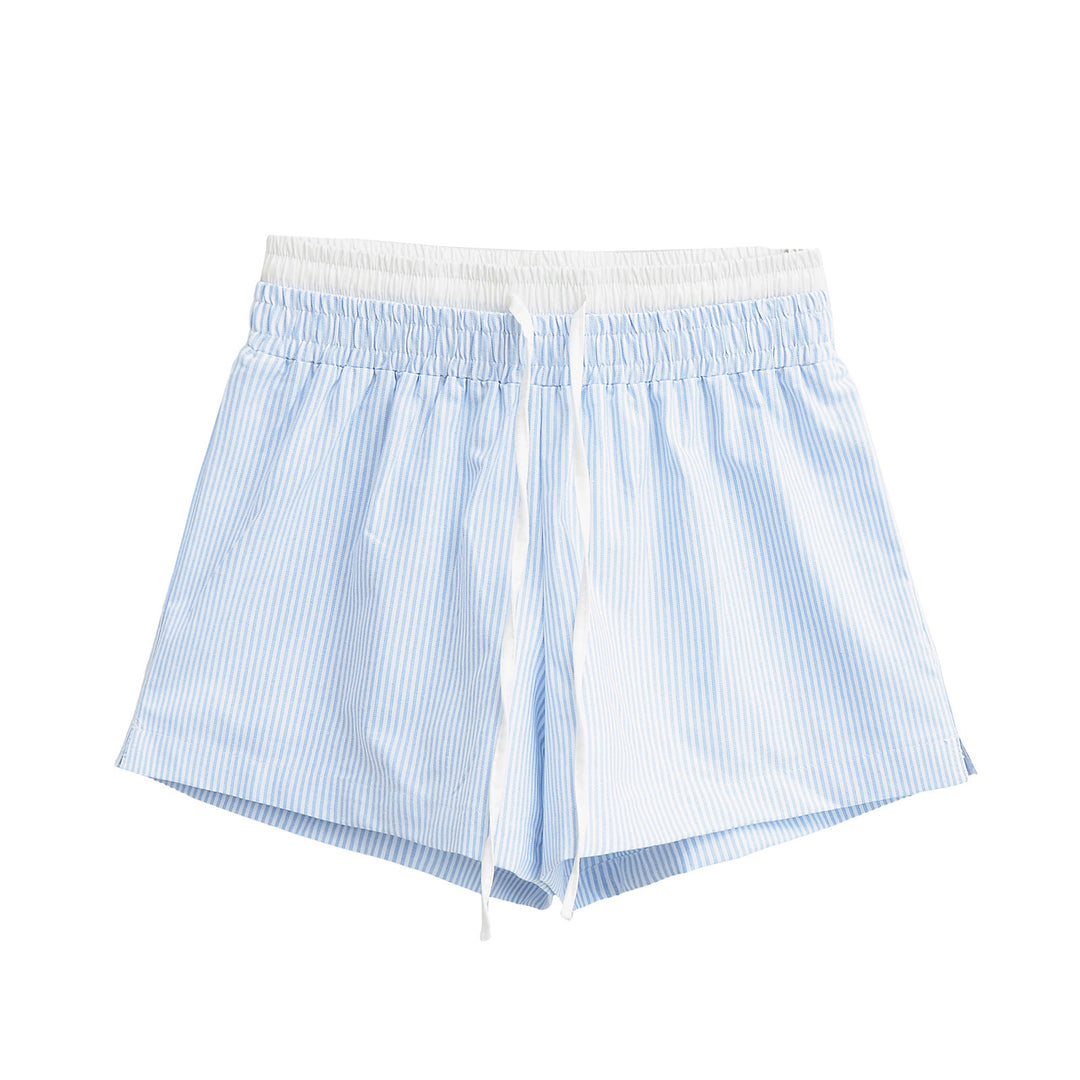 Dame sporty shorts med elastisk talje og dekorativ snor Stilla