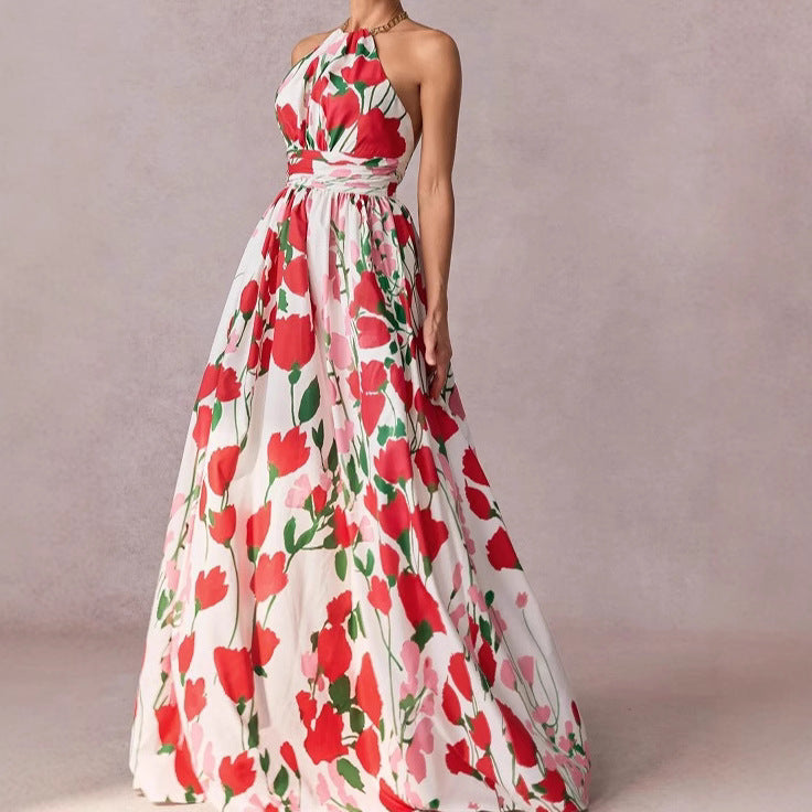 Femme Floral Halter Maxikjole Stilla