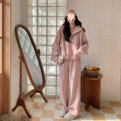 Damer Casual Zip-Up Hoodie og Joggingbukser Sæt Stilla