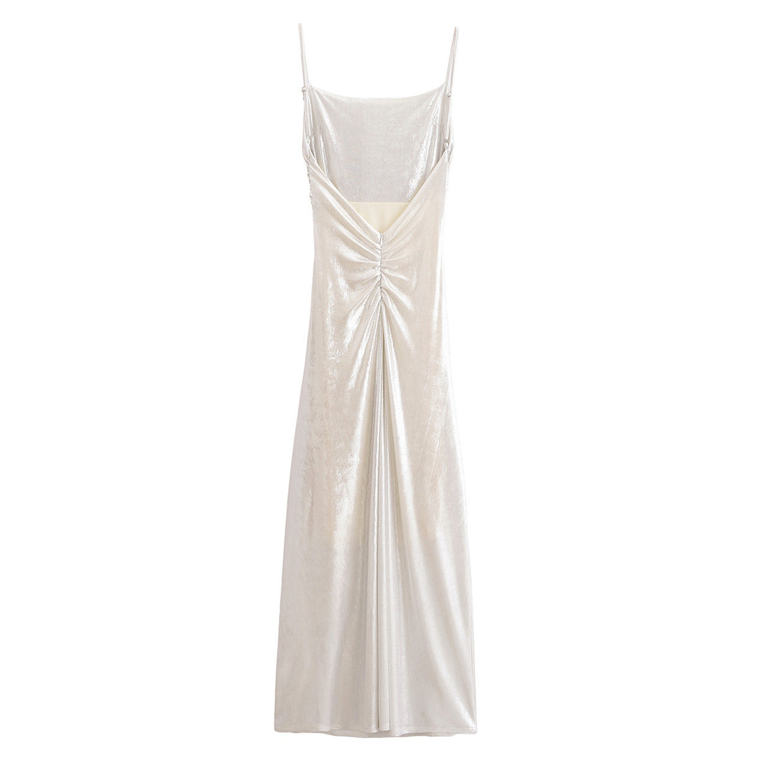 Femme Elegant Draperet Maxi Kjole Stilla
