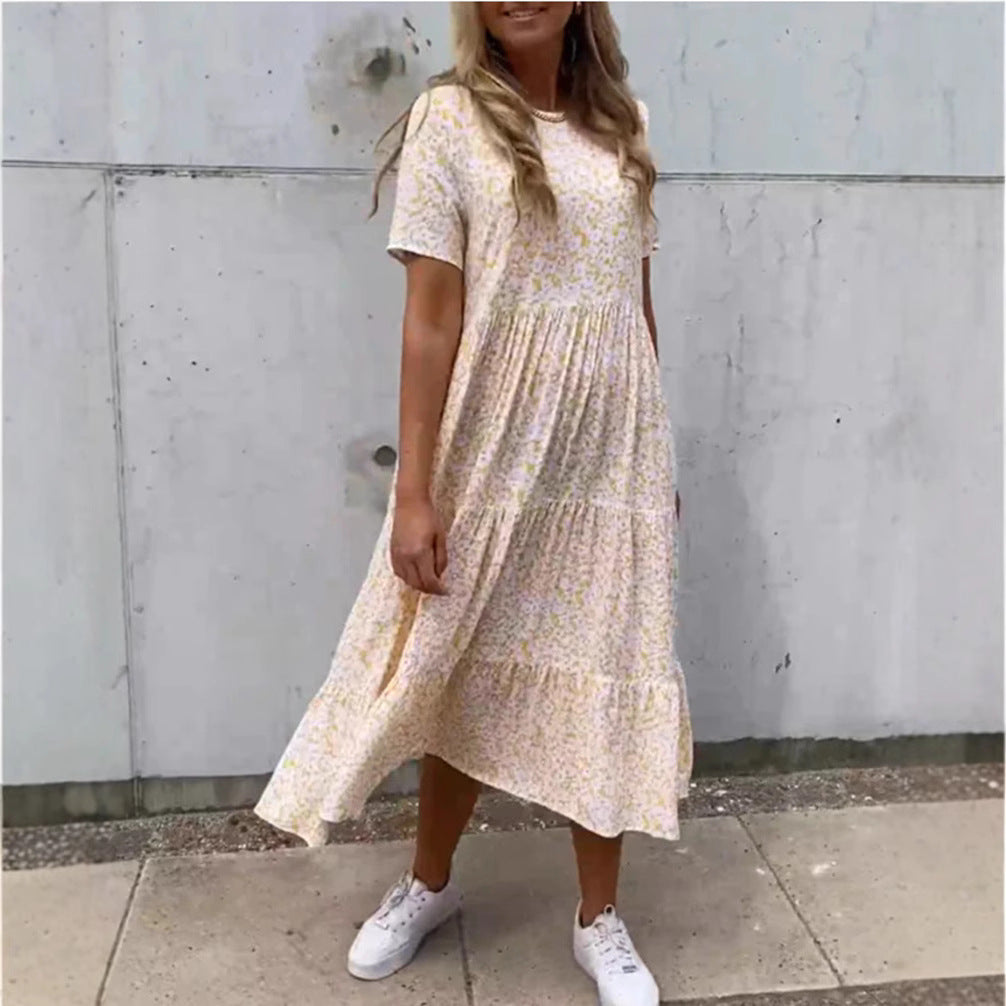 Dame maxikjole med floral design og komfortabel pasform Stilla