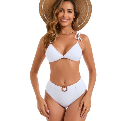Dame Triangel-Bikini med moderigtig bælteaccent og justerbare stropper Stilla