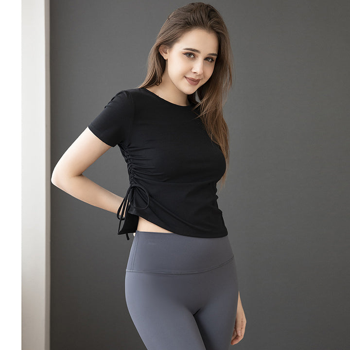 Dame Sporty T-shirt med rynker Stilla