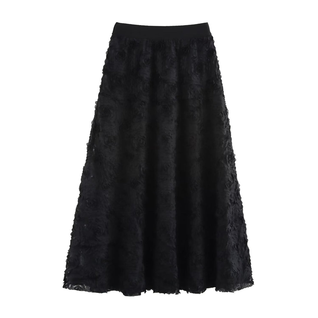 Dame Flared Maxi Skirt med blomstret design Stilla