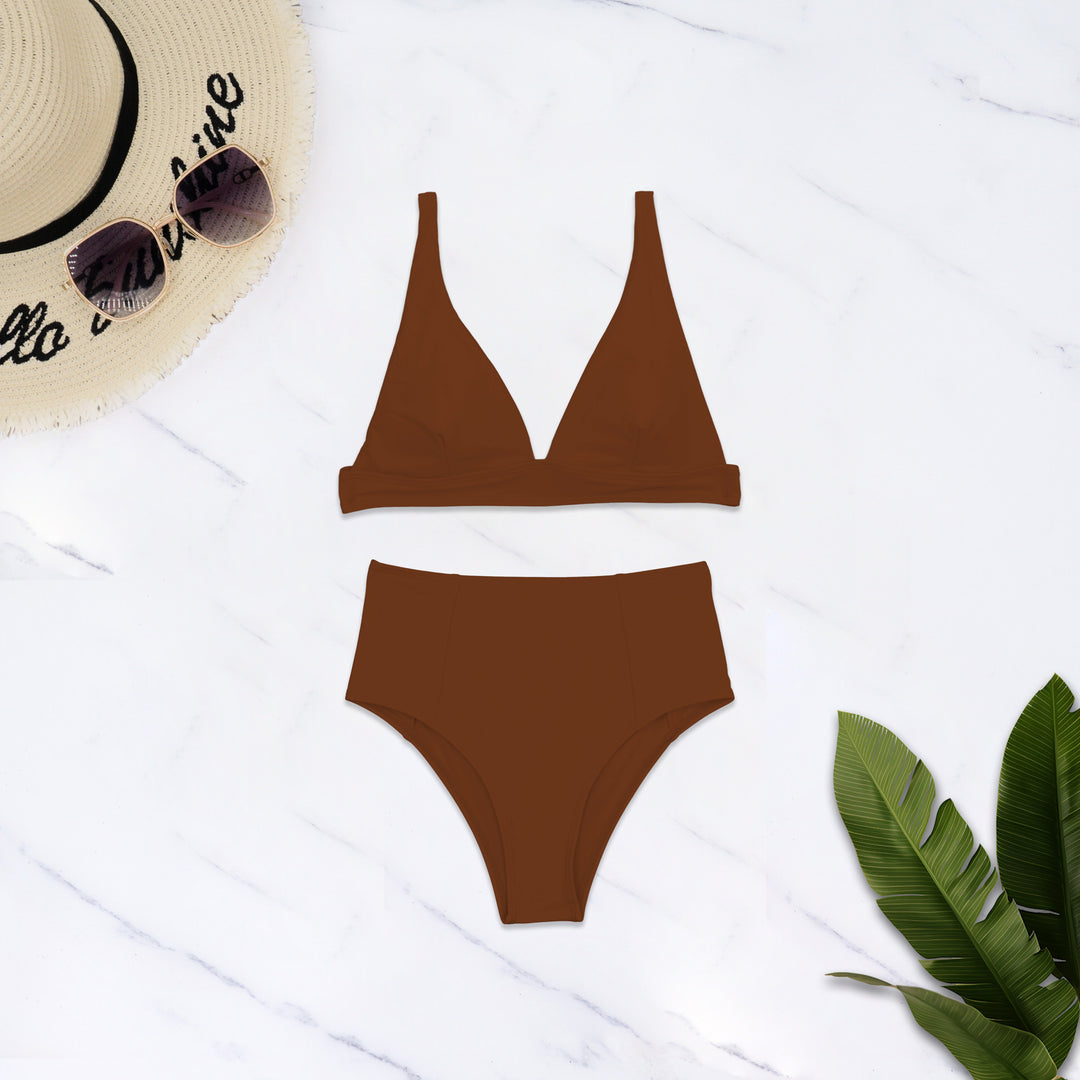 Damer Højskåret Bikini med dyb V-udskæring Skovae