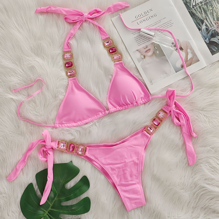 Dame Ornate Triangle Bikini Sæt Stilla