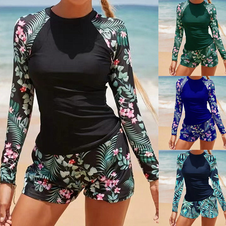 Dame UV-beskyttelse Surf-Sæt med langærmet Rashguard og Shorts Stilla