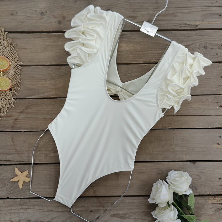 Dame heldragt badedragt med raffinerede rynker og cut-out-design Stilla
