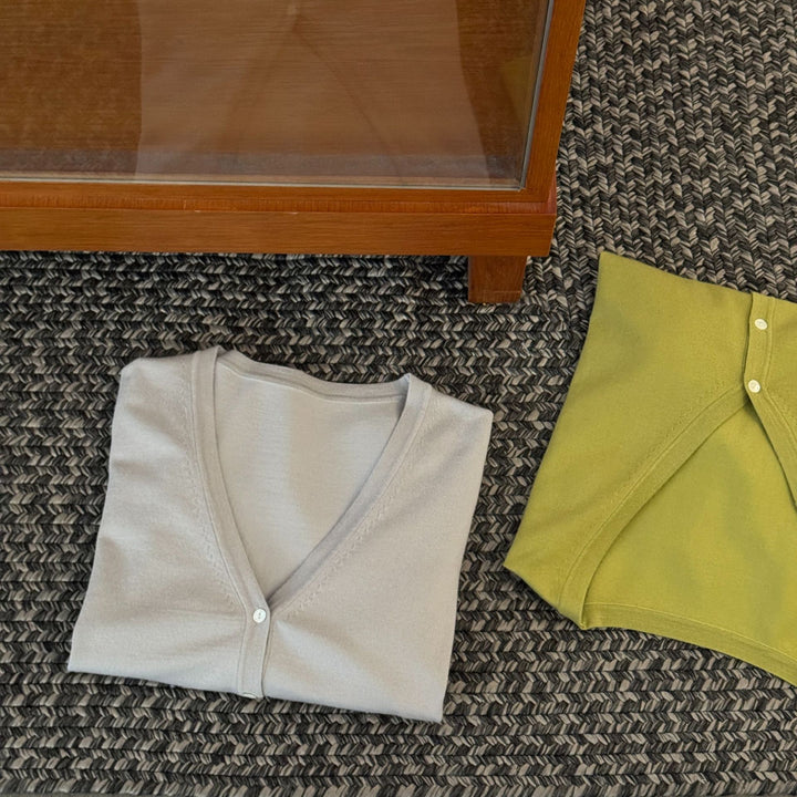Dame elegant, alsidig cardigan med fine strikdetaljer Stilla