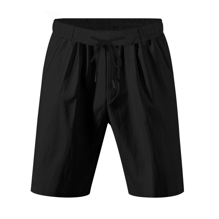 Herrer knæ-lange lette funktionelle shorts med elastisk talje, snortræk og dybe stiklommer Skovae