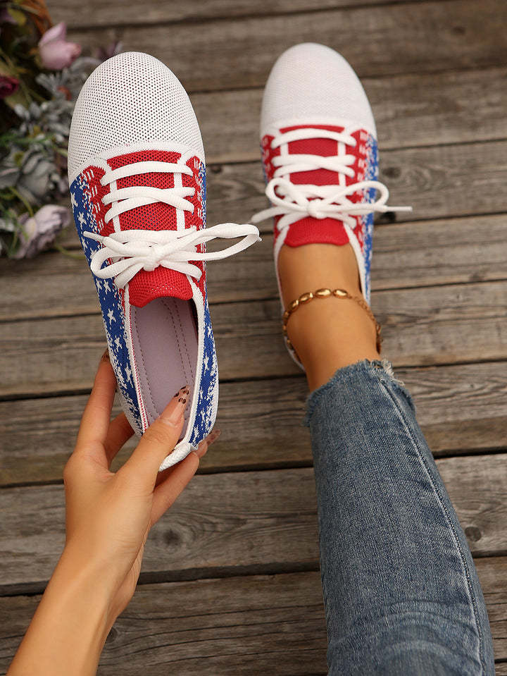 Dame Åndbare Sneakers med moderigtigt Strikdesign Stilla