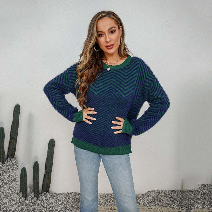 Kvinders sweater med chevronmønster Stilla