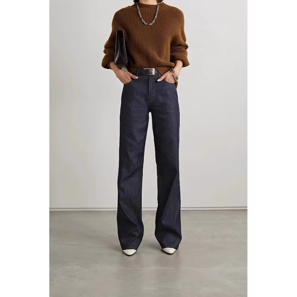 Dame bred Flared Jeansbukser lavet af højkvalitets denim med klassisk talje og elegant snit Stilla