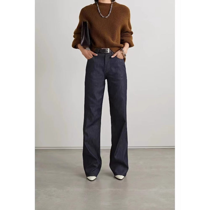 Dame bred Flared Jeansbukser lavet af højkvalitets denim med klassisk talje og elegant snit Stilla