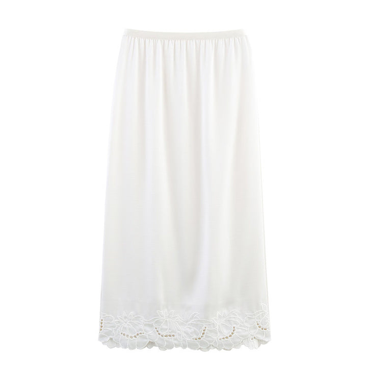 Dame elegant maxiskørt med floral spidseindsats Stilla